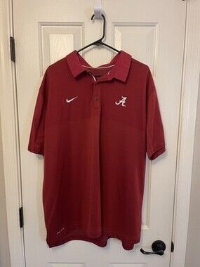 Nike Dri-Fit Mens XXL Alabama Crimson Tide Red Coaches Polo Performance